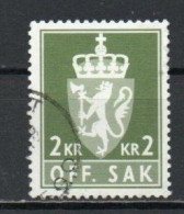 Norway, 1975, Coat Of Arms/Lithography, 2Kr/Yellow-Green, USED - Dienstmarken