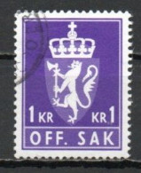 Norway, 1980, Coat Of Arms/Lithography, 1Kr, USED - Dienstmarken