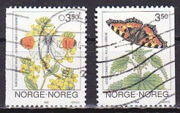 Norway, 1993, Butterflies, Set, USED - Usados