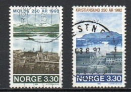 Norway, 1992, Molde/Kristiansund 250th Anniversaries, Set, USED - Used Stamps