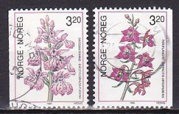 Norway, 1990, Orchids, Set, USED - Gebruikt