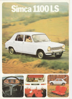 Rare Publicité Automobile Années 70 "Simca 1100 LS - Chrysler-France 1973" Usine De Poissy - Voitures