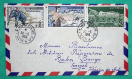 LETTRE PAR AVION VENTIANE ROYAUME DU LAOS UNION FRANCAISE POUR DAKAR SENEGAL 1959 COVER FRANCE - Laos