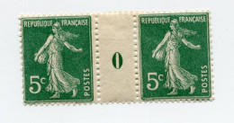 FRANCE N°137 **  EN PAIRE AVEC MILLESIME 0 ( 1910 ) - Millesimi