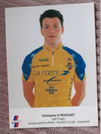 Christophe Le Roscouet ASPTT Paris La Poste 1993 Format 11,5 X 15,5 Cm - Cyclisme