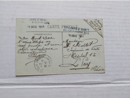 CACHET MILITAIRE SUR CPA  LE MONT-DORE 13éme CORPS D'ARMEE HOPITAL TEMPORAIRE N° 58 OU 59 - Documenten