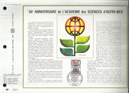 FRANCE - FDC - 50éme Anniversaire De L'Académie Des Sciences D'Outre-Mer - Feuillet N° 237 Du Catalogue CEF - 1970-1979