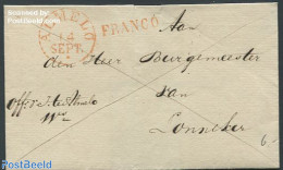 Netherlands 1837 Folding Cover To The Mayor Of Lonneker, Postal History - ...-1852 Préphilatélie