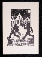 EX LIBRIS RD O RP X GEORGES BEAUPREZ EXLIBRIS PROFILO LADRO POLIZIOTTO CITTA' NOTTE § - Ex-Libris