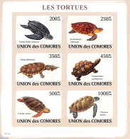 Comoros 2009 Turtles 6v M/s, Imperforated, Mint NH, Nature - Turtles - Comoros