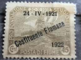 VENETIAN GAUL-45 C-OVERPRINT COSTITUENTE FIUMANA-ITALY-YUGOSLAVIA-CROATIA-1922 - Croacia