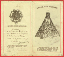 Image Pieuse - Confrérie Notre-Dame D'Etang à Velars-sur-Ouche (21) - Carte De Membre Rose Dutartre 1926 - Religion & Esotérisme