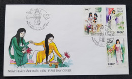 Vietnam Women Costumes 1995 Wedding Cloth Bicycle Flower Attire Costume Cloths (stamp FDC) *imperf - Vietnam