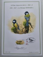 Souvenir Oiseaux André Buzin Avec Duostamp Et Signature M. Buzin 074/350 Du 23-04-2017 La Mésange Charbonnière - 1985-.. Uccelli (Buzin)