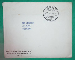 FRANCHISE GUERRE VIETNAM LETTRE VISITE RECEPTION PREMIER MINISTRE DE L'INDE INDEPENDANCE LAOS VENTIANE 17 OCTOBRE 1954 - Oorlog In Indochina En Vietnam