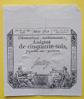 ASSIGNAT De 50 Sols. 23 Mai 1793 - Assegnati