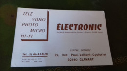 236/ CARTE DE VISITE ELECTRONIC CENTRE DESPRET CLAMART 92140 - Cartes De Visite