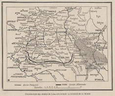 Cooperation Des Armées De Lorraine Durant Bataille De La Marne - 1915 Map - Carte Geographique