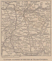 Attaque Allemande En Direction De Villers-Cotterets - France - 1918 Map - Carte Geographique