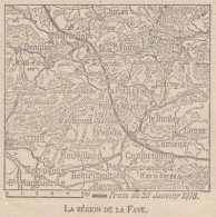 La Région De La Fave - France - Mappa Epoca - 1918 Vintage Map - Carte Geographique