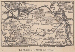 La Région De Stenay - France - Mappa Epoca - 1918 Vintage Map - Carte Geographique