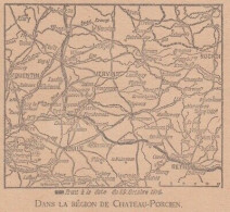 La Région De Chateau-Porcien - France - Mappa Epoca - 1918 Vintage Map - Cartes Géographiques