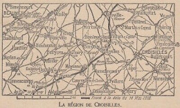 La Région De Croisilles - France - Mappa Epoca - 1918 Vintage Map - Cartes Géographiques