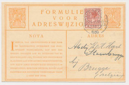 Verhuiskaart G.7 Bijfrankering Wassenaar / Middenbeemster - Brugge Belgie 1930 - Tarief Juist - Covers & Documents