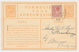 Verhuiskaart G.7 Bijfrankering Wassenaar / Middenbeemster - Brugge Belgie 1930 - Tarief Juist - Brieven En Documenten