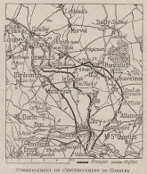 Commencement De L'encerclement De Combles - France - 1916 Vintage Map - Cartes Géographiques