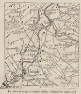 France - La Région Nord D'Armentières - 1916 Mappa Epoca - Vintage Map - Cartes Géographiques