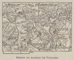 France - Région Du Plateau De Vauclerc - 1916 Mappa - Vintage Map - Cartes Géographiques