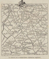 France - La Région Sud D'Armentières - 1916 Mappa Epoca - Vintage Map - Cartes Géographiques