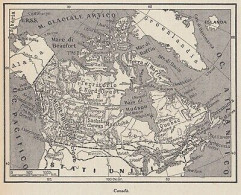 Canada - 1953 Mappa Epoca - Vintage Map - Cartes Géographiques