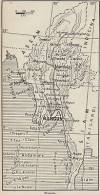 Birmania - Myanmar - 1953 Mappa Epoca - Vintage Map - Cartes Géographiques