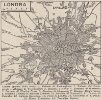 Pianta Della Città Di Londra - 1953 Mappa Epoca - Vintage Map - Cartes Géographiques