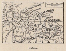 Guyana Francese - 1953 Mappa Epoca - Vintage Map - Geographical Maps