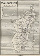 Madagascar - 1953 Mappa Epoca - Vintage Map - Geographical Maps