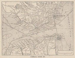 Stretto Di Gibilterra - 1953 Mappa Epoca - Vintage Map - Cartes Géographiques