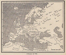 Europa Nel 1914 - 1953 Mappa Epoca - Vintage Map - Cartes Géographiques