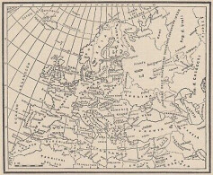 Europa Nel 1919 - 1953 Mappa Epoca - Vintage Map - Cartes Géographiques