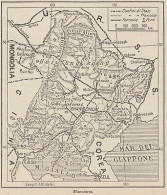 Manciuria - Confini Di Stato - Porti - 1953 Mappa Epoca - Vintage Map - Cartes Géographiques