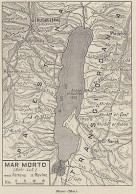 Mar Morto - Gerusalemme - 1953 Mappa Epoca - Vintage Map - Cartes Géographiques