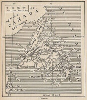 Terranova - Isola In Canada - 1953 Mappa Epoca - Vintage Map - Cartes Géographiques