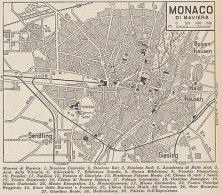 Monaco Di Baviera - Pianta Della Città - 1953 Mappa Epoca - Vintage Map - Geographical Maps