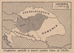 Ungheria - 1953 Mappa Epoca - Vintage Map - Cartes Géographiques