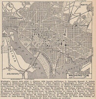 Pianta Della Città Di Washington - 1953 Mappa Epoca - Vintage Map - Geographical Maps