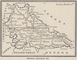 Provincia Di Mantova - 1953 Mappa Epoca - Vintage Map - Carte Geographique