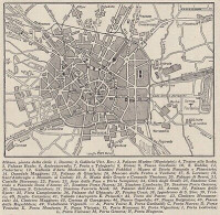 Pianta Della Città Di Milano - 1953 Mappa Epoca - Vintage Map - Carte Geographique