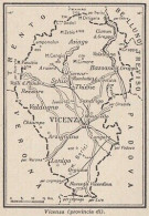 Provincia Di Vicenza - 1953 Mappa Epoca - Vintage Map - Geographical Maps